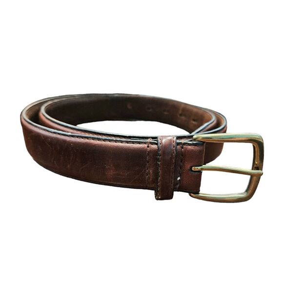 Roundtree & Yorke Brown leather Men's Belt sz 42 - Picture 2 of 6